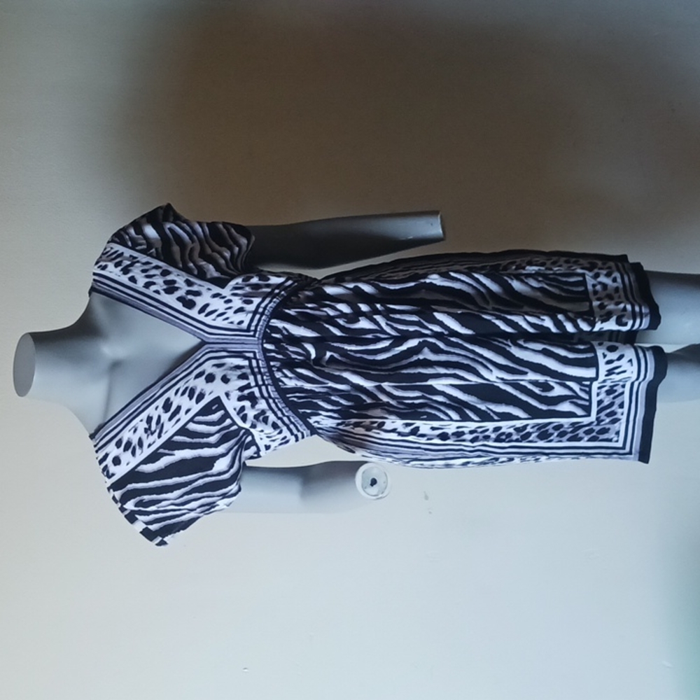 Mixed Animal Print Shirt Dress